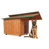 CUCCIA IN LEGNO PER CANI DA ESTERNO MODELLO ALPI CON PENSILINA D-PASTORE CON "TENDINA OMAGGIO" L.90 x P.155 x H.95