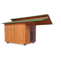 CUCCIA IN LEGNO PER CANI DA ESTERNO MODELLO ALPI CON PENSILINA D-PASTORE CON "TENDINA OMAGGIO" L.90 x P.155 x H.95