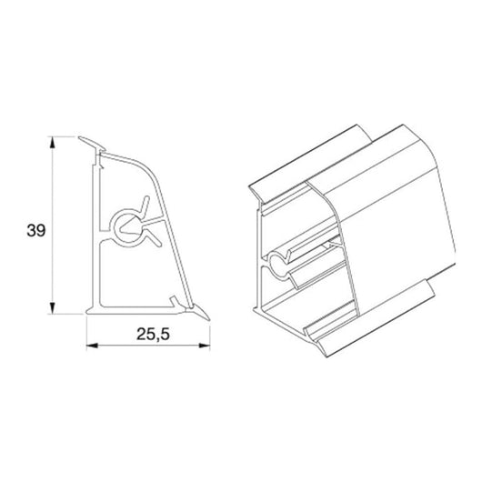 Alzatina triangolare in pvc rivestita in carta colore nero selenio