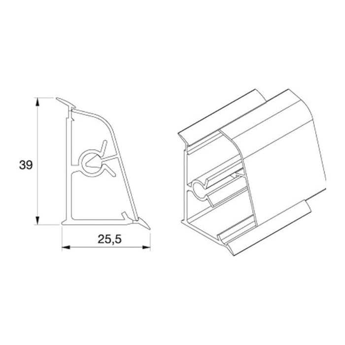 Alzatina triangolare in pvc rivestita in carta colore nero selenio