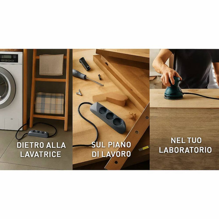 Bticino multipresa poker 3680g antracite 4 prese 16a con cavo e spina