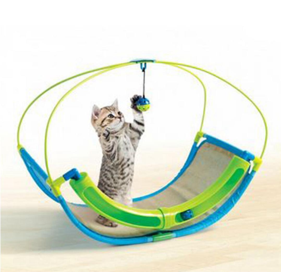 Amaca a Dondolo Tiragraffi Gioco a dondolo per gatto gatti con pallina.