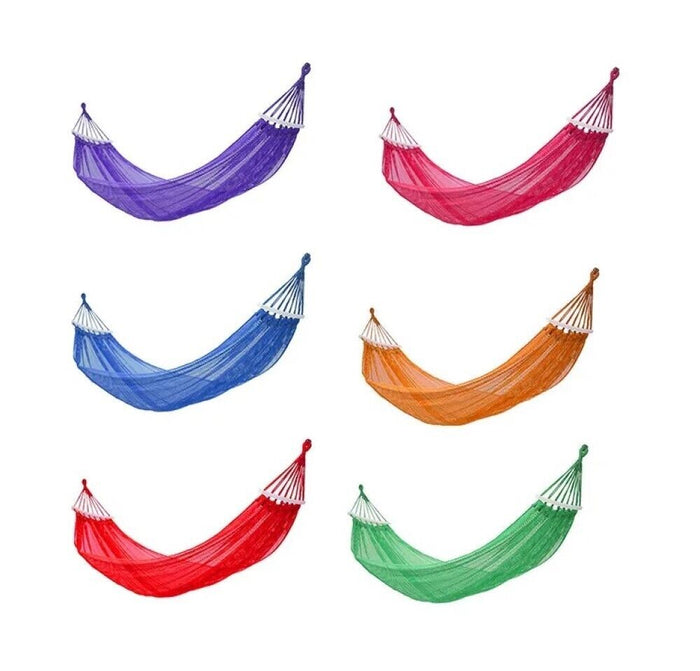 Amaca da giardino sospesa in legno e rete singola 185 x 135cm Art. 94921