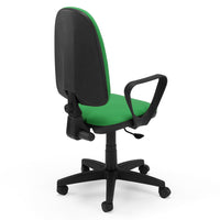 Sedia Girevole da Ufficio MADE IN ITALY America con schienale alto e seduta imbottita, sistema di elevazione regolabile a gas, colore Verde