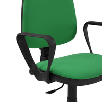 Sedia Girevole da Ufficio MADE IN ITALY America con schienale alto e seduta imbottita, sistema di elevazione regolabile a gas, colore Verde