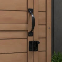 Armadio da Giardino in Legno con Ripiano Regolabile e Catenaccio, 75x56x117cm, Marrone