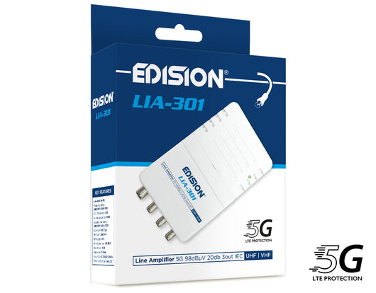 Amplificatore Antenna di Linea 20db 1 Ingresso 3 uscite TV 98db