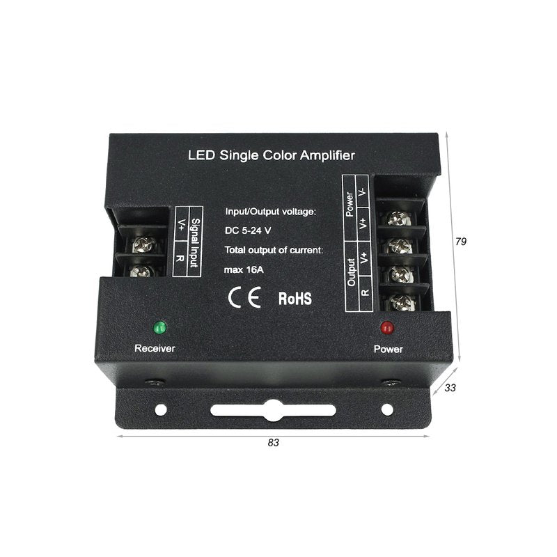 Amplificatore PWM High Speed Power Amplifier Per Striscia Bobina Led 5V 12V 24V 16A Mono Colore 1 Canale AP101