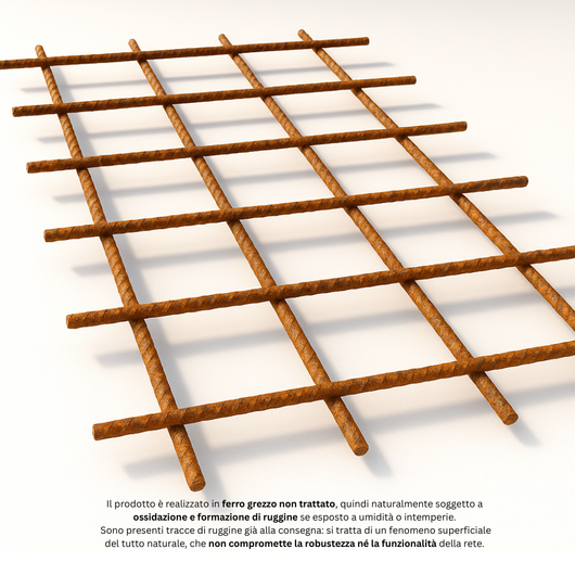 Set rete elettrosaldata ferro grezzo Ø 8 mm maglia 20 x 20 cm fogli 1,5 x 1 m *** pezzi 20 fogli, confezione 1