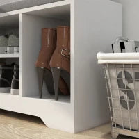 Mobile Scarpiera con 1 Cassetto e 3 Scomparti, Capacità 5 Paia, 76,5L x 30P x 52H cm, Bianco