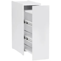 Mobiletto Bagno Salvaspazio a 3 Livelli con Binari Scorrevoli, in Legno, 47x25x66.5 cm, Bianco