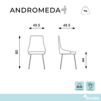 Andromeda,  Sedia in microfibra Ruggine (48.5cm X 49.5cm H. 80cm) | Duzzle