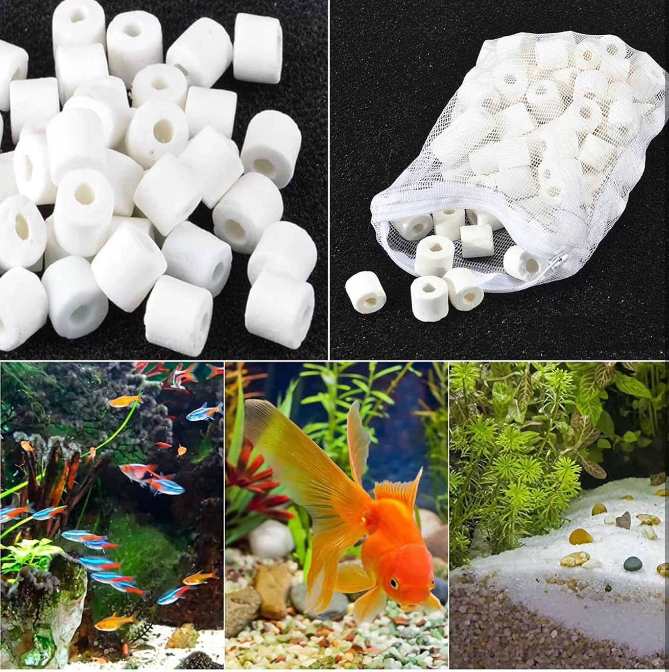 Anelli filtranti in ceramica 500gr tubetti acquario tubetti ceramica Art.CR-500