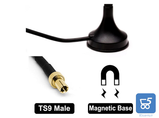 Antenna Base Magnetica 12dBi 4G Ripetitore di Segnale per Interni Esterni connettore TS9