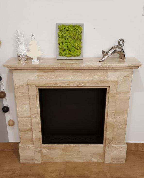 Biocamino antichità in marmo - Vetro frontale