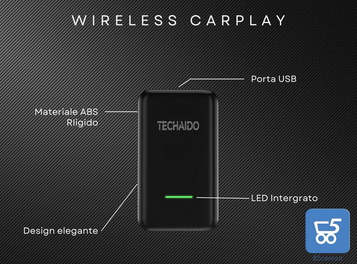 Apple Carplay Wireless Adattatore Auto Per iPhone Compatibile Con Svariati Modelli Di Auto Ti Porta iOS Nella Macchina Configurazione Automatica Techaido
