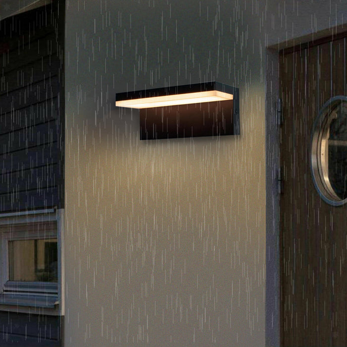 Applique parete LED 10W interruttore CCT da 2700K a 6500K lampada impermeabile esterni luce giardino balcone terrazza IP54 230V NERO