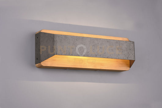 Applique ARINO legno naturale con fascia acciaio anticato 224819167