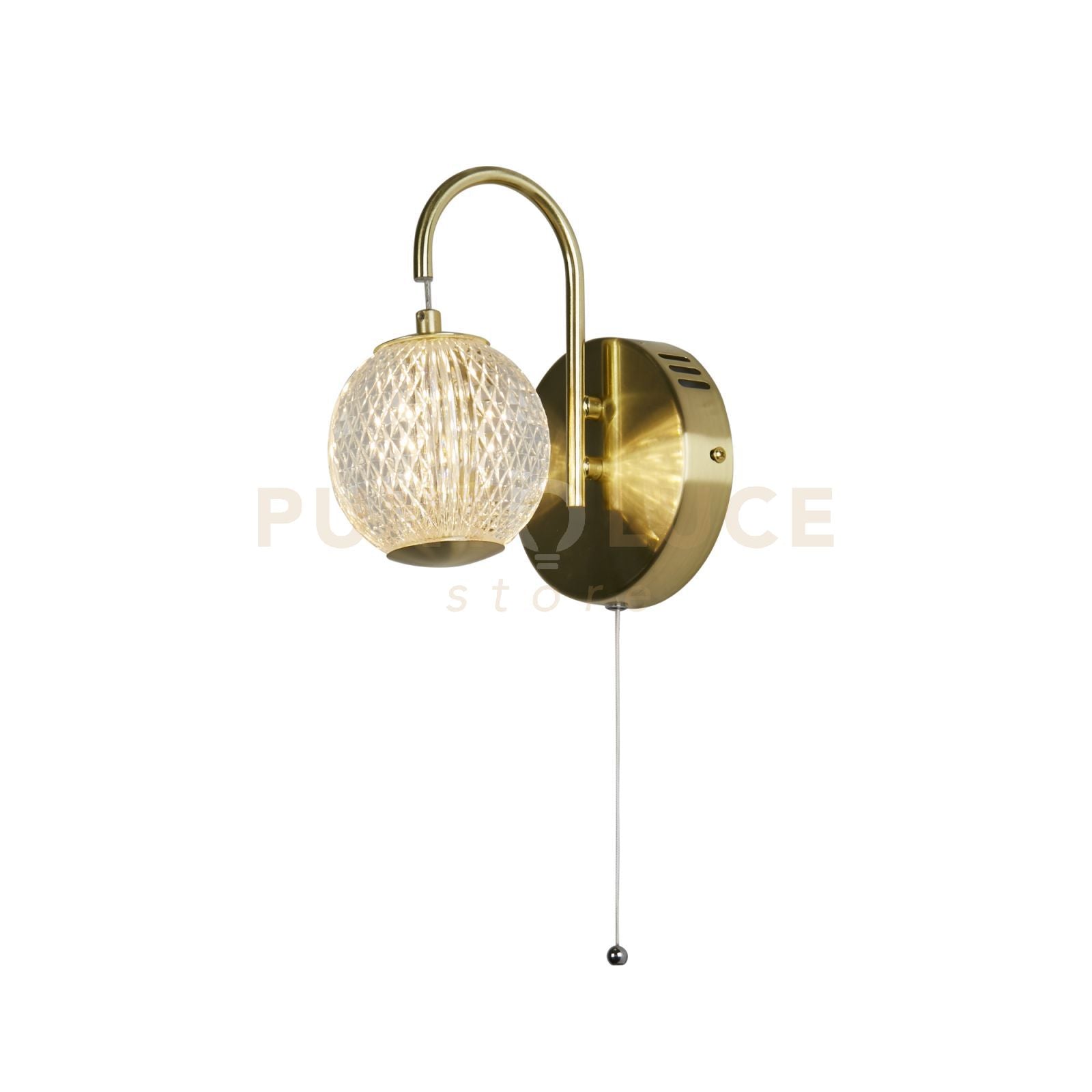 Applique Allure - Metallo ottone satinato e acrilico trasparente