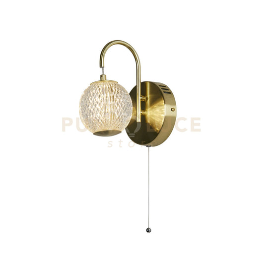 Applique Allure - Metallo ottone satinato e acrilico trasparente