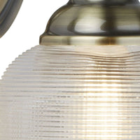 Applique Bistro II - Ottone anticato e vetro stile Holophane