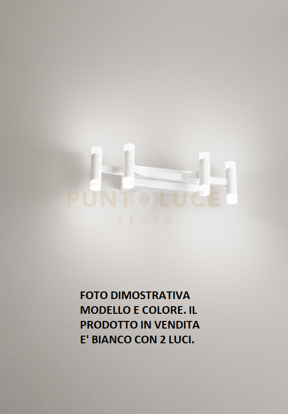 Applique  Candles 2 LUCI in metallo e alluminio bianco LED 12W 840Lm 3000K 13cm