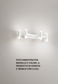 Applique  Candles 2 LUCI in metallo e alluminio bianco LED 12W 840Lm 3000K 13cm