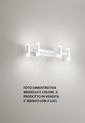 Applique  Candles 2 LUCI in metallo e alluminio bianco LED 12W 840Lm 3000K 13cm