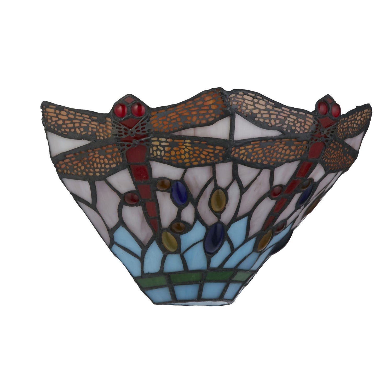 Applique Dragonfly - Metallo ottone anticato e vetro colorato