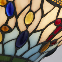 Applique Dragonfly - Metallo ottone anticato e vetro colorato