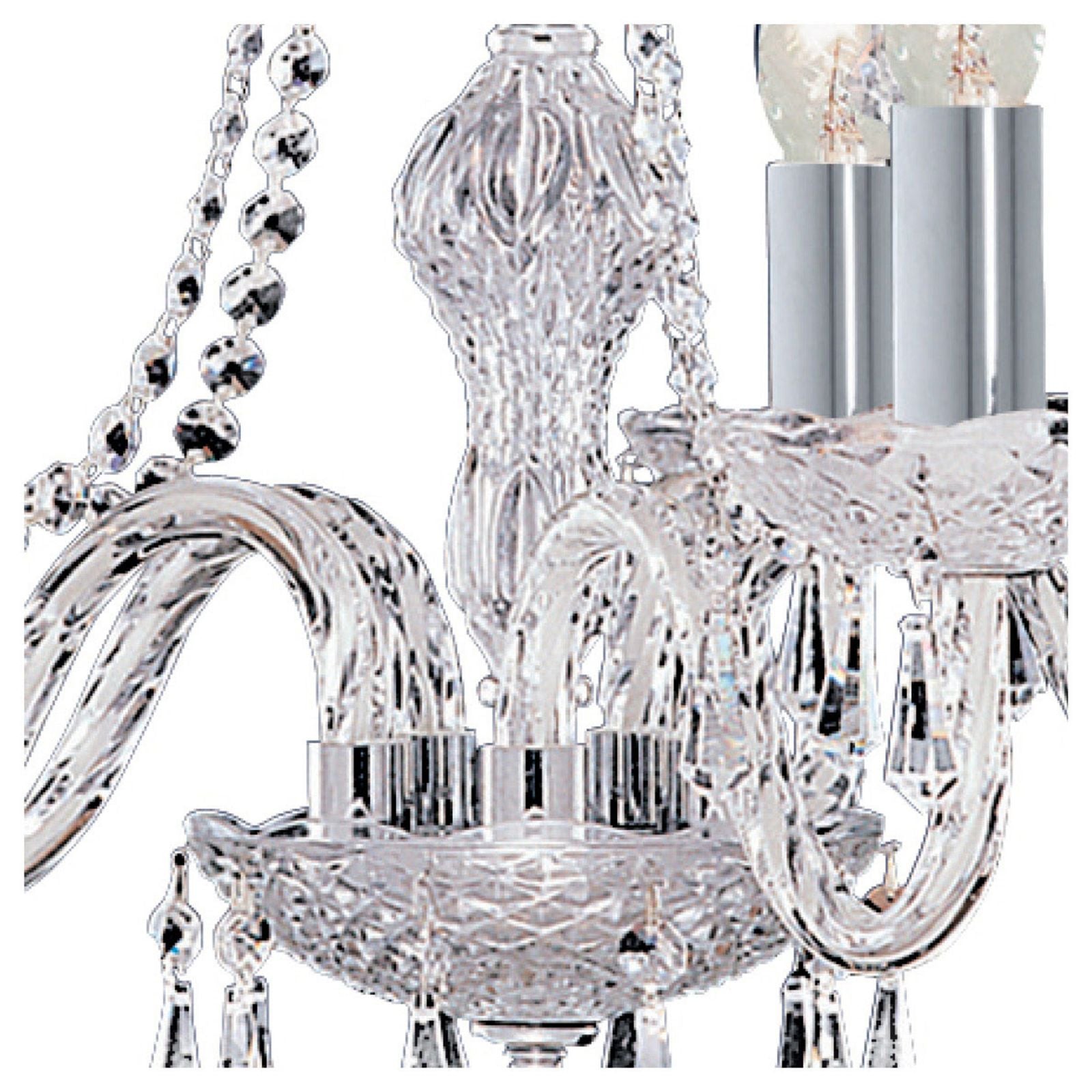 Applique Hale 2Lt - Metallo cromato e cristallo trasparente