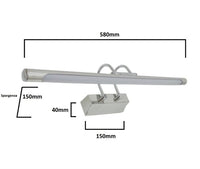 Applique LED Bagno 12W Lampada da Parete Moderna per Specchio 58cm IP44 230V Luce Fredda