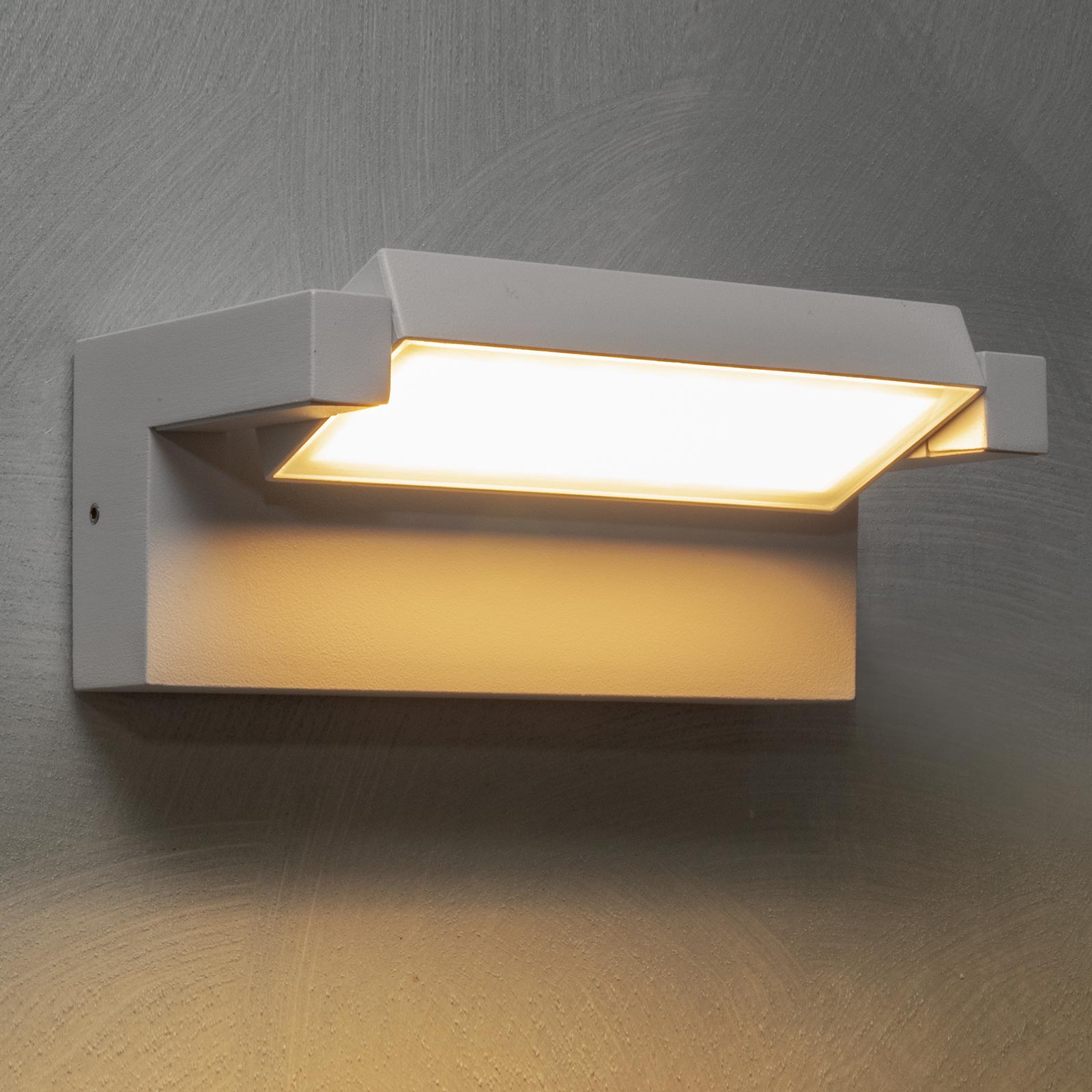 Applique da parete per esterno LED 21W IP65 interruttore CCT da 3000K a 6500K diffusore vetro orientabile luce giardino balcone ingresso 230V BIANCO