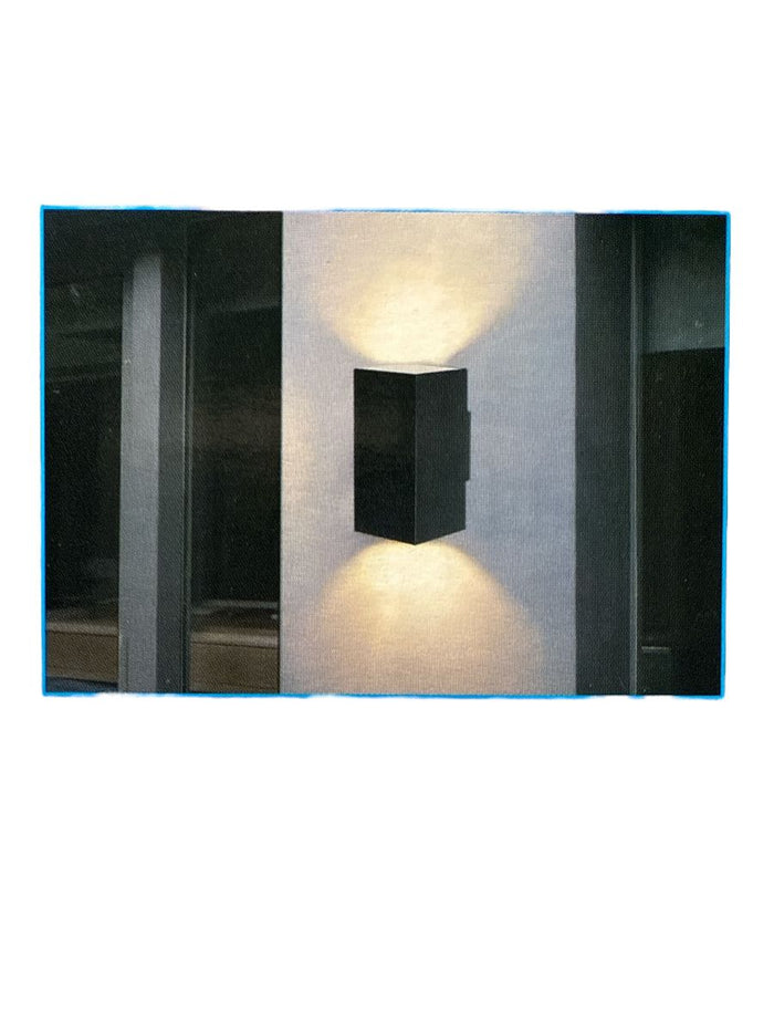 Applique LED da Parete Cubo Nero 18W 1600Lm Doppia Emissione CCT 3000K 4200K 6400K per esterni IP65
