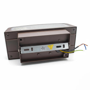 Applique lampada da muro parete in alluminio e vetro per esterno,doppia emissione luce, casa locali terrazza IP65 attacco E27 COLORE MARRONE