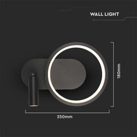 Applique Lampada LED da Muro 14W 250*100*180mm in Metallo Colore Nero 4000K SKU-14980