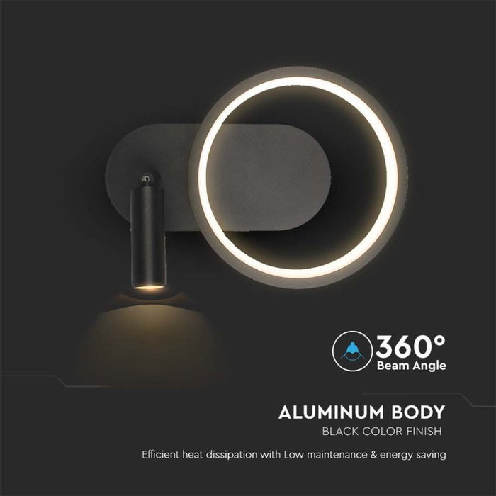 Applique Lampada LED da Muro 14W 250*100*180mm in Metallo Colore Nero 4000K SKU-14980