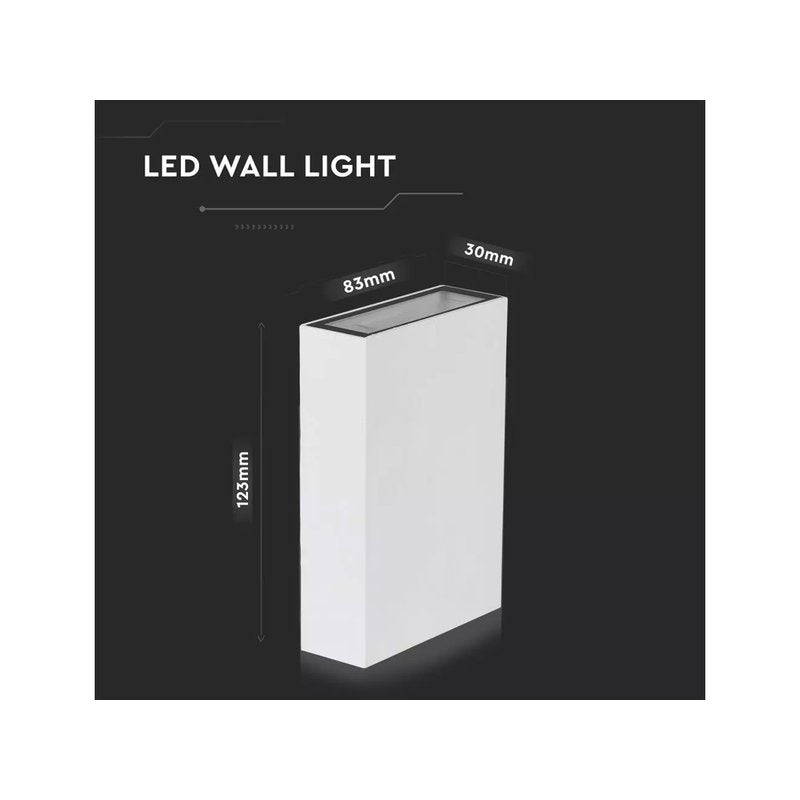 Applique Lampada LED da Muro Rettangolare 4W Colore Bianco 3000K IP65 Esterno Up-Down SKU-218560