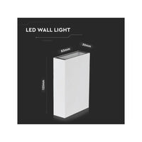 Applique Lampada LED da Muro Rettangolare 4W Colore Bianco 6500K IP65 Esterno Up-Down SKU-218562