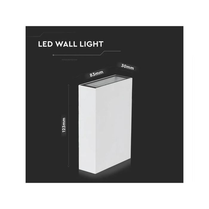 Applique Lampada LED da Muro Rettangolare 4W Colore Bianco 6500K IP65 Esterno Up-Down SKU-218562