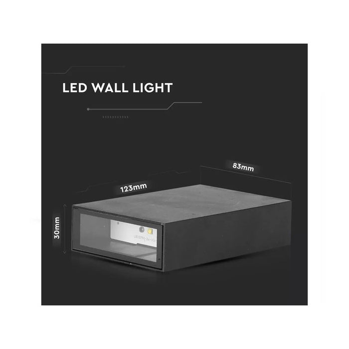 Applique Lampada LED da Muro Rettangolare 4W Colore Nero 3000K IP65 Esterno Up-Down SKU-218561