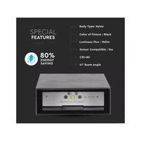 Applique Lampada LED da Muro Rettangolare 4W Colore Nero 6500K IP65 Esterno Up-Down SKU-218563