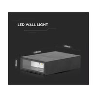 Applique Lampada LED da Muro Rettangolare 4W Colore Nero 6500K IP65 Esterno Up-Down SKU-218563