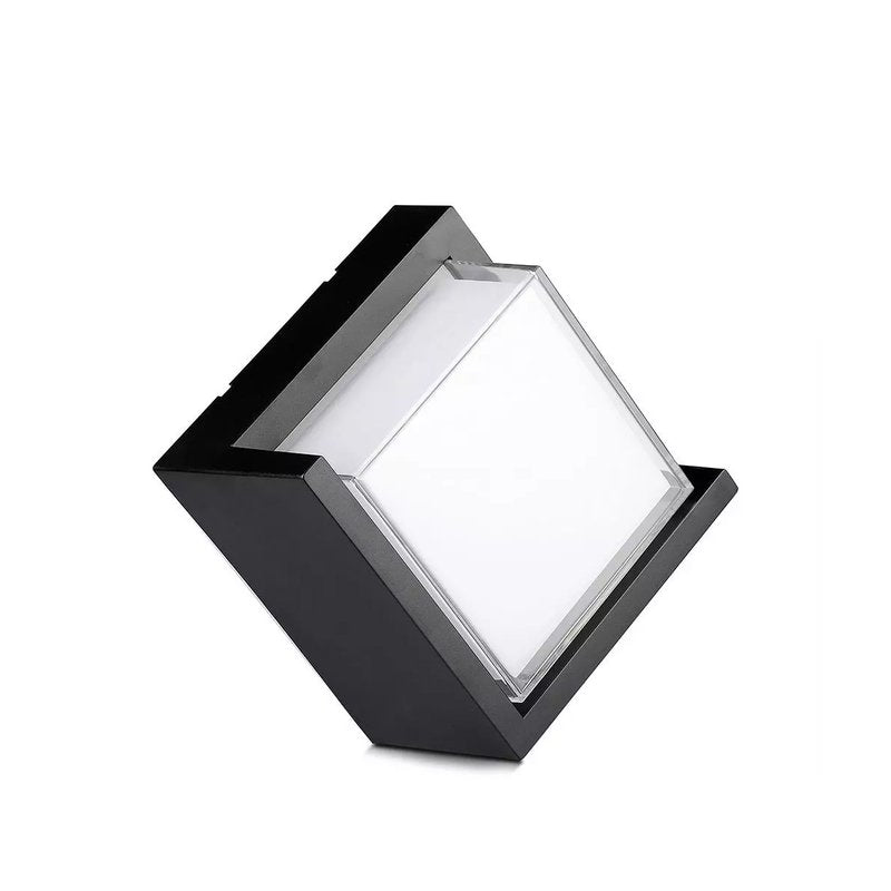 Applique Lampada Led Da Muro Parete Quadrato Neutro 4000K 12W Con Diffusore Semicoperto Colore Nero SKU-218540