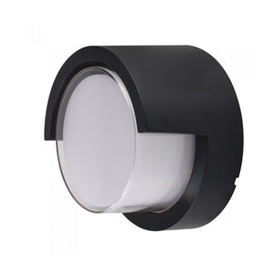 Applique Lampada Led Da Muro Parete Rotondo Neutro 4000K 12W Con Diffusore Semicoperto Colore Nero SKU-8538