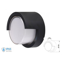 Applique Lampada Led Da Muro Parete Rotondo Neutro 4000K 12W Con Diffusore Semicoperto Colore Nero SKU-8538
