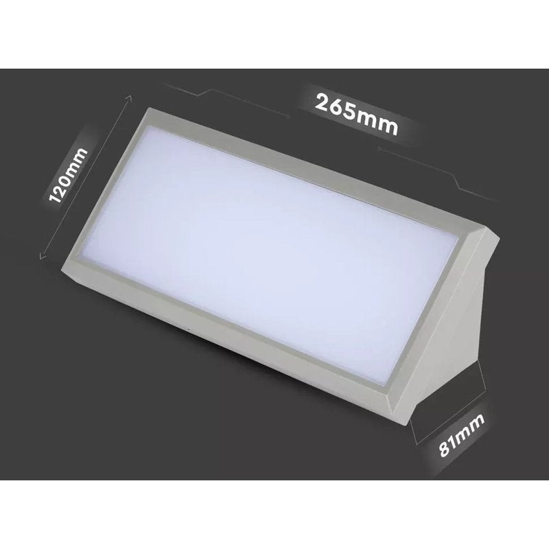 Applique Lampada Led Da Parete Angolare 12W Colore Grigio 4000K IP65 Luce Indiretto SKU-218234