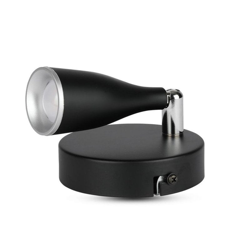 Applique Lampada Led Da Parete Colore Nero 3000K Con Testa Orientabile IP20 4,5W SKU-218263