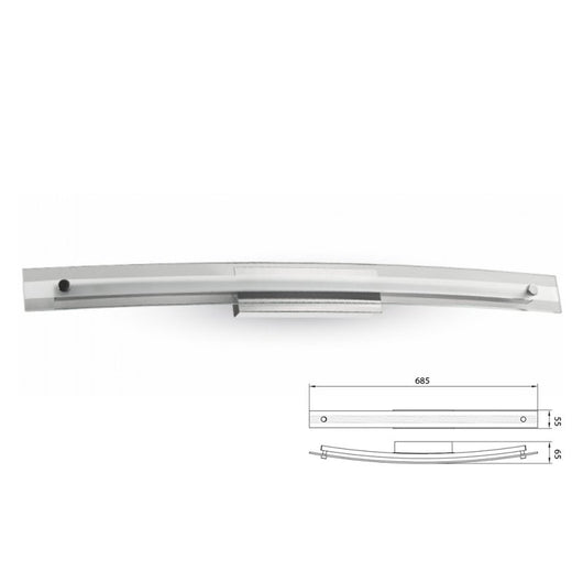 Applique Lampada Led Da Parete Modello Marian Cromato Con Vetro 12W Bianco Neutro 65cm Per Specchio Bagno SKU-3896