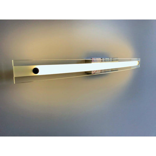 Applique Lampada Led Da Parete Modello Marian Cromato Con Vetro 12W Bianco Neutro 65cm Per Specchio Bagno SKU-3896
